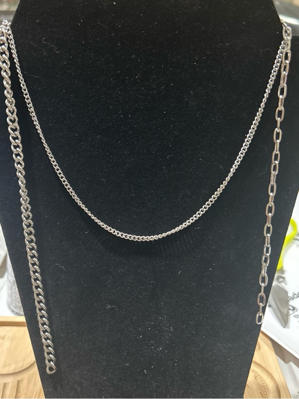 Silver-Tone Layered Chain Necklace - unisex-Accessories stainless steel